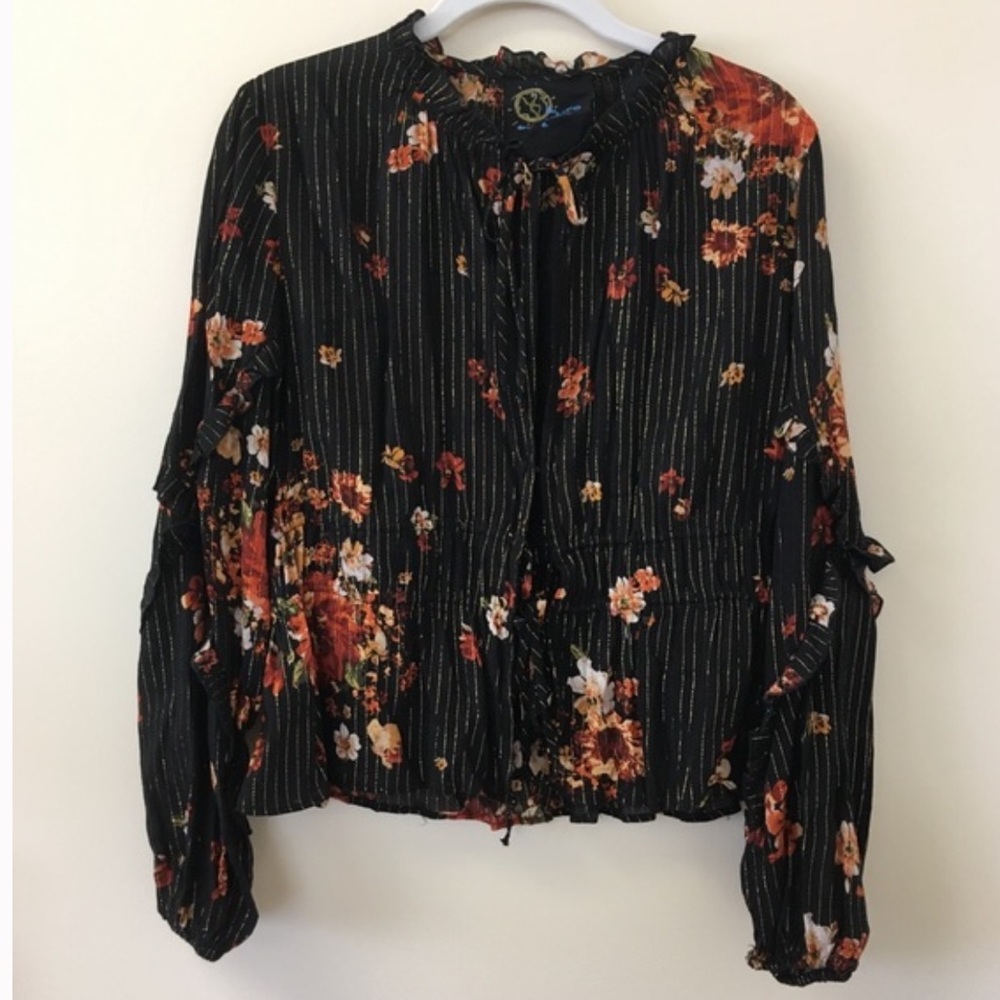 Blue Life Floral Blouse size Small